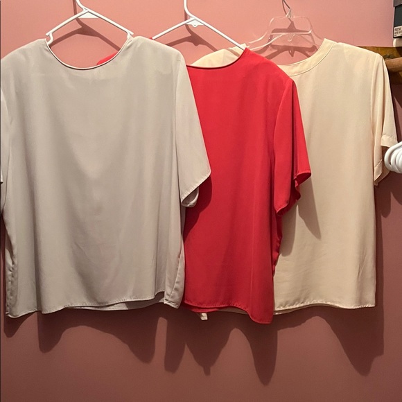 dressbarn Tops - dressbarn Women's Blouse Trio - Cream, dark coral and pale yellow